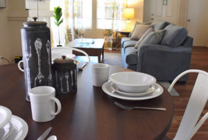 Family in their new home