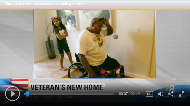 Wounded veteran Toran Gaal in his new custom-built home in Valley Center